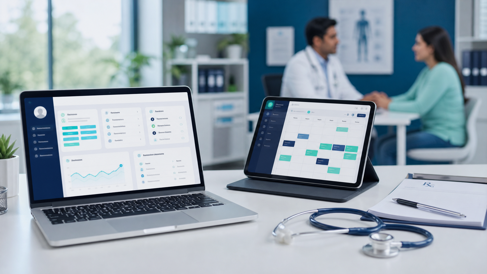 Clinic appointment and prescription management software in consultation room